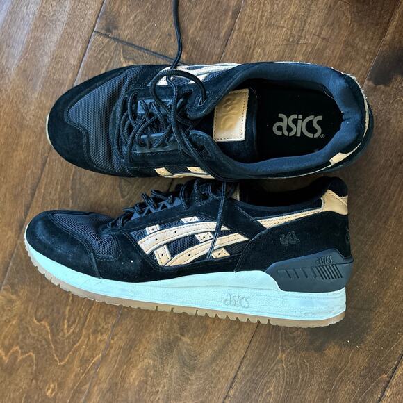 Asics Gel Respector Size 8 Mens Sneakers Black Veg Tan Pack - Picture 1 of 12